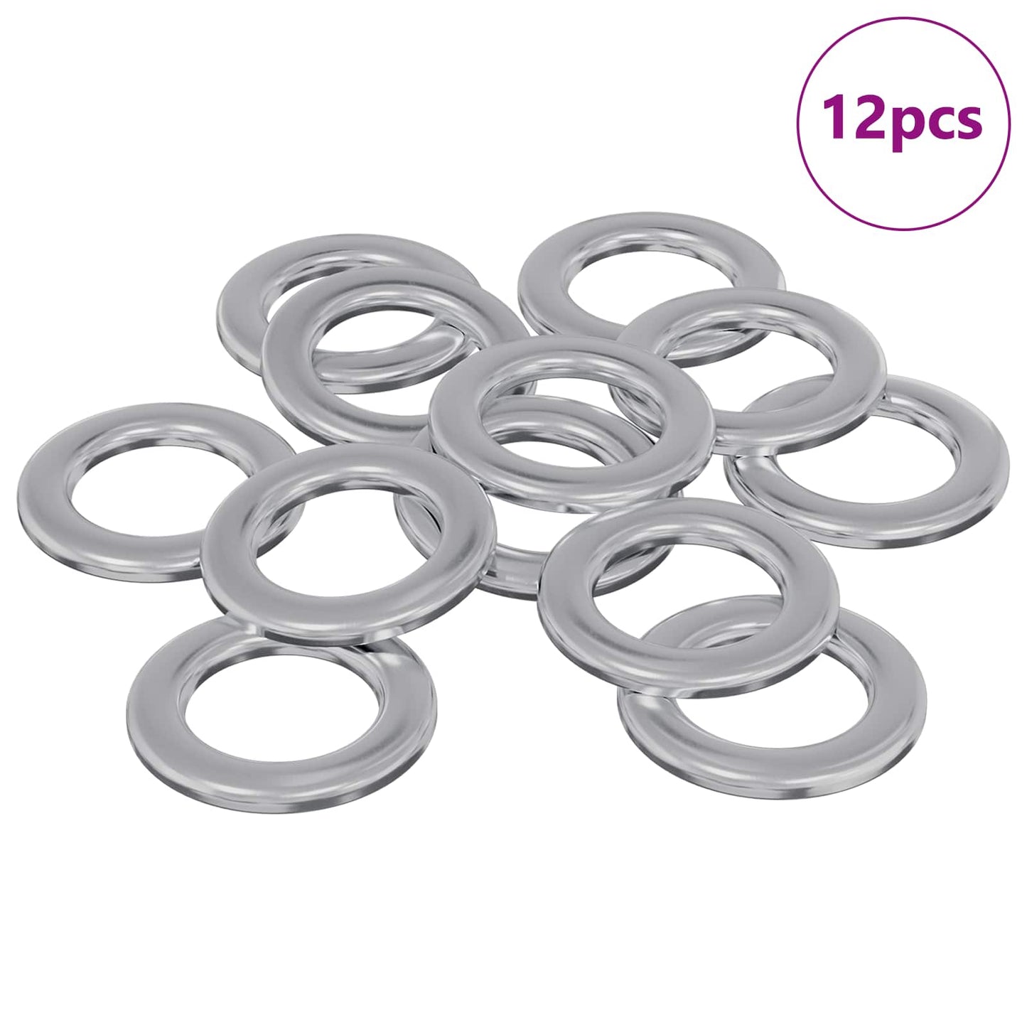 Vidaxl washers 12 pcs zilver 10 x 10 x 0,8 mm ijzer