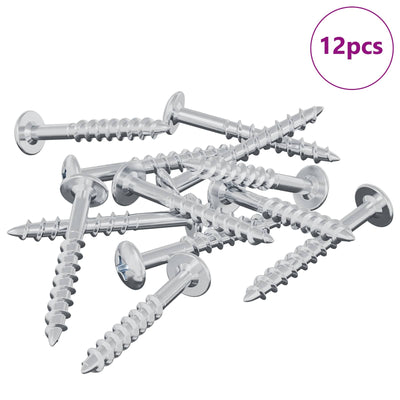 Perno vidaxl 12uds plata 9,8 x 35 mm hierro
