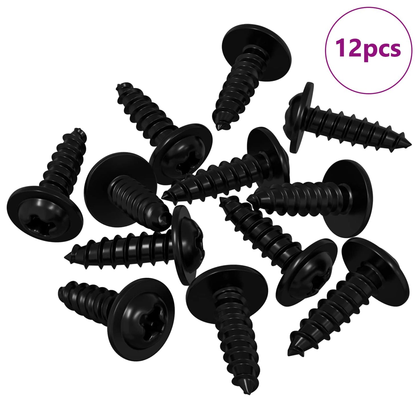 Vidaxl zelftappende nagel 12 pcs zwart 3,5 x 12 mm ijzer