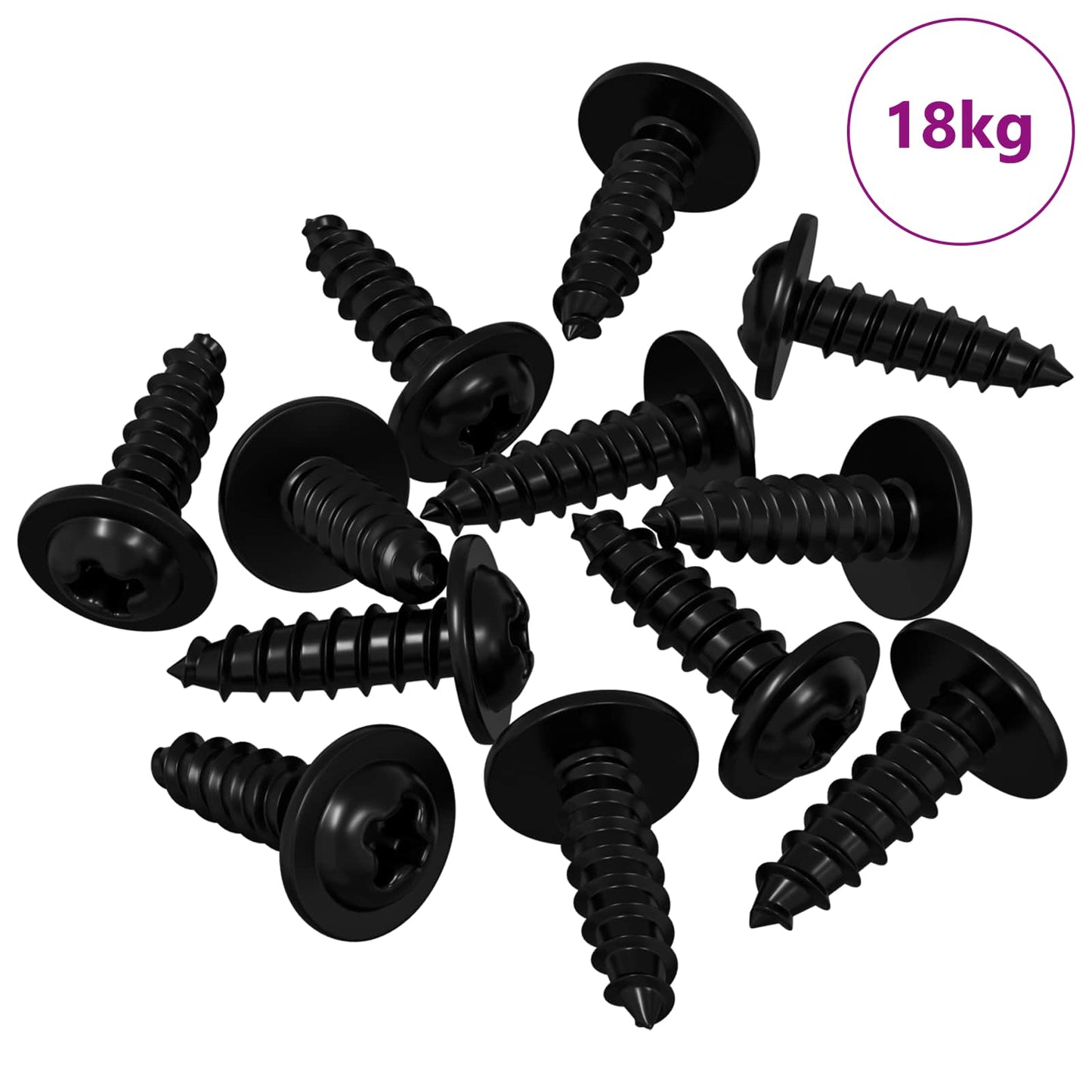 VidaXL clavo autorroscante 16364 uds negro 3,5 x 12 mm hierro