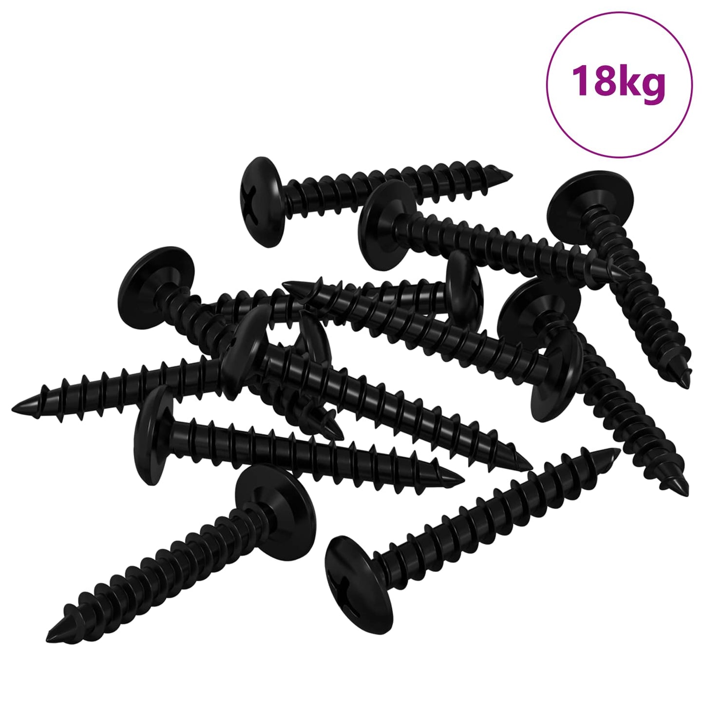 Vidaxl zelftappende nagel 9000 pcs zwart staal