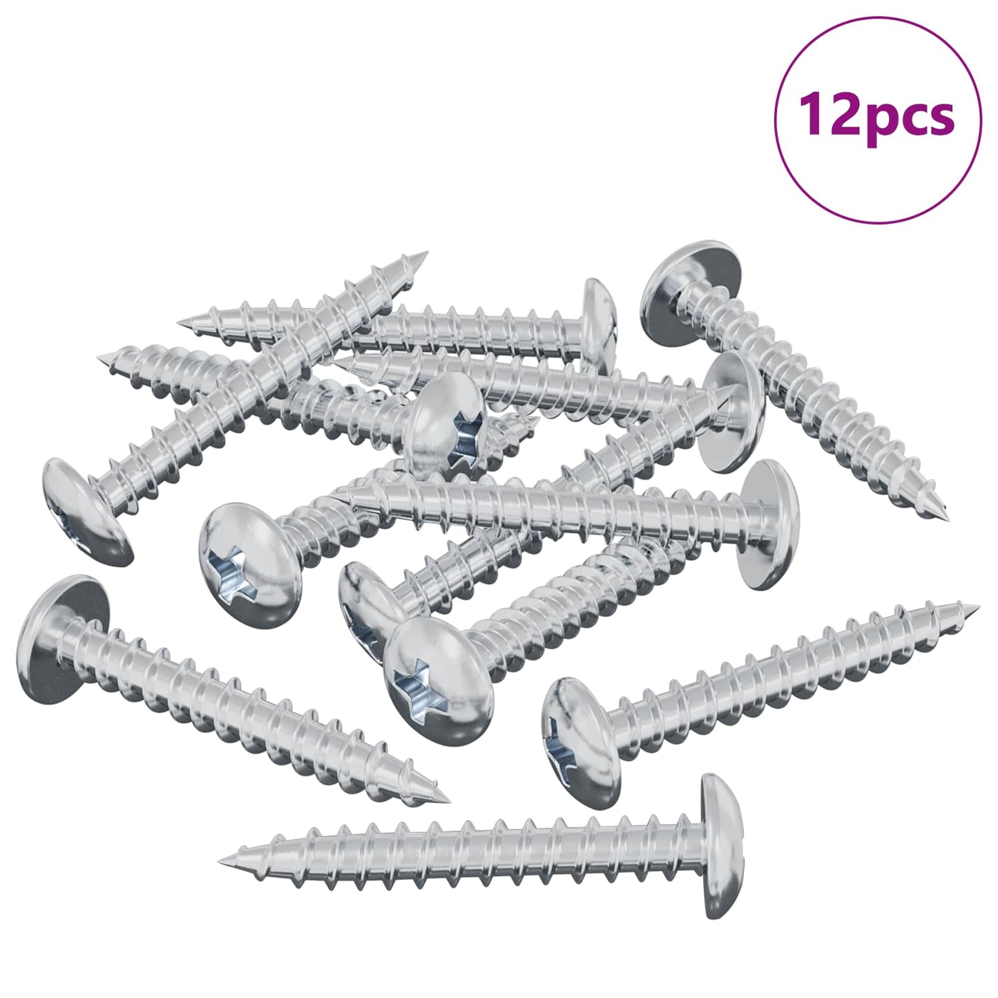 vidaxxl tornillo madera 12uds plata m4 x 28 mm hierro