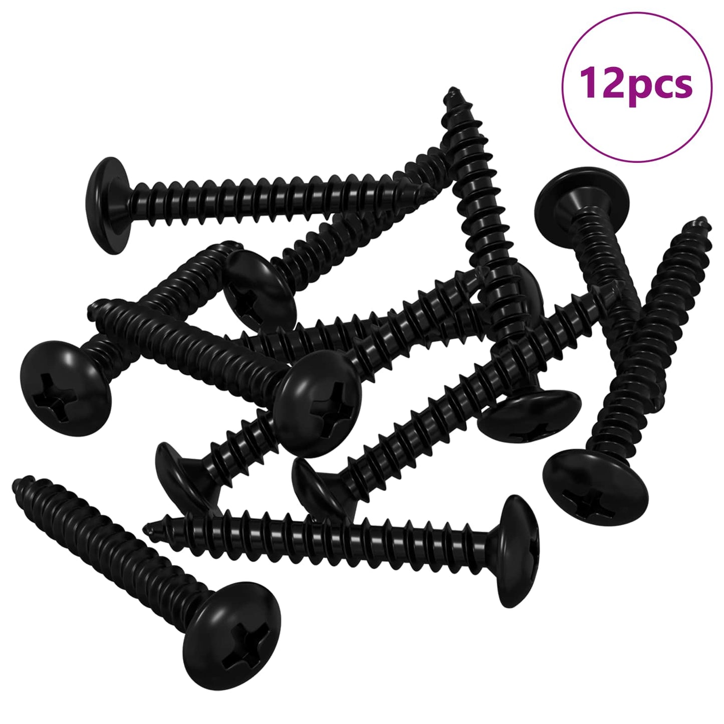 Chiodi per rubinetto VidaXL 12 pezzi nero m4 x 28 mm in acciaio