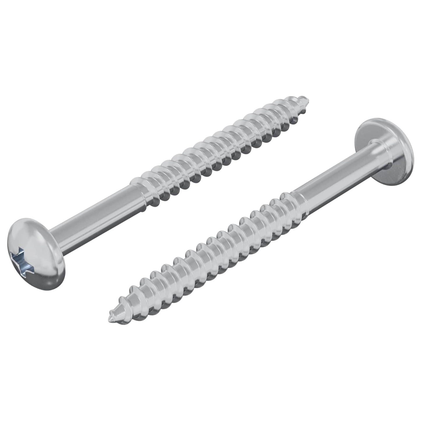 Vidaxl tornillo para madera 2 uds plata 9,8 x 53 mm acero