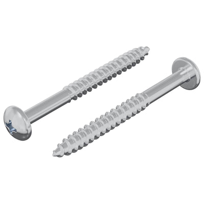 Vidaxl houten schroef 2 pcs zilver 9,8 x 53 mm staal