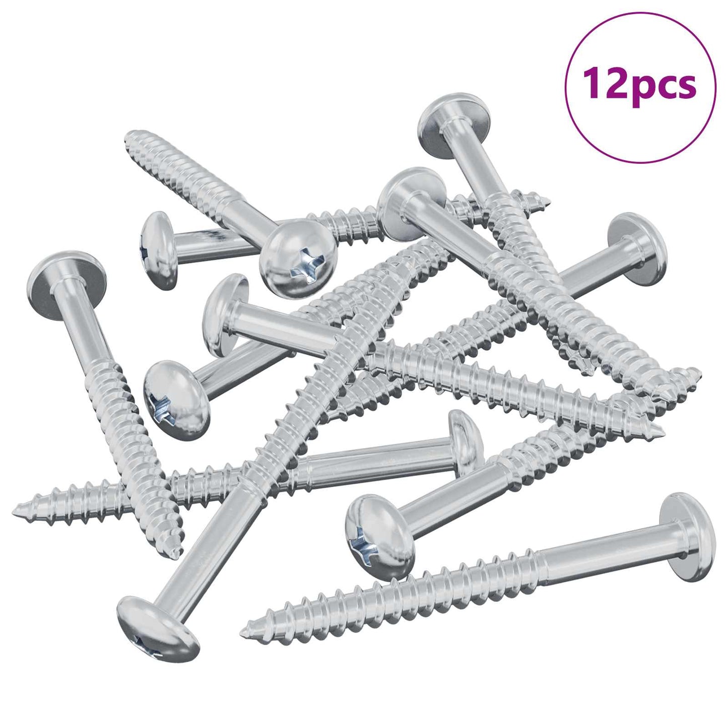 vidaxxl tornillo para madera 12uds plata 9,8 x 53 mm acero