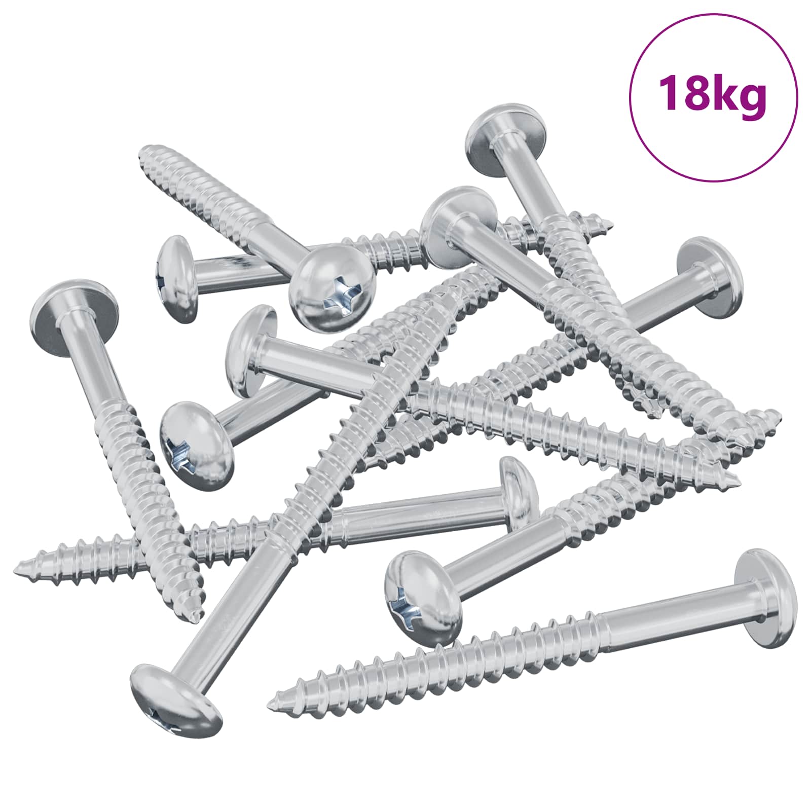 Vidaxl houten schroef 3273 pcs zilver 9,8 x 53 mm staal