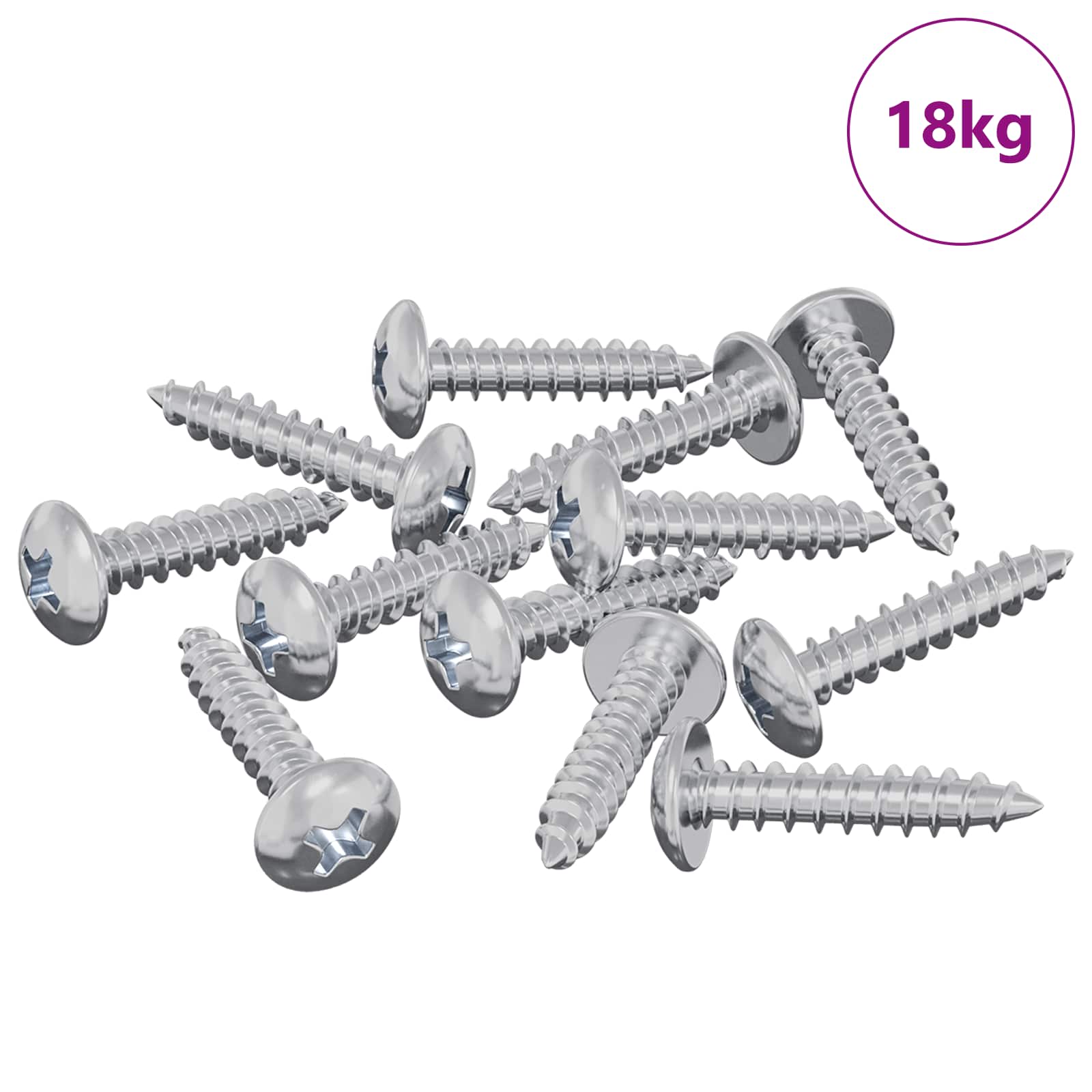 vidaxxl tornillos para madera 10976 uds acero plateado