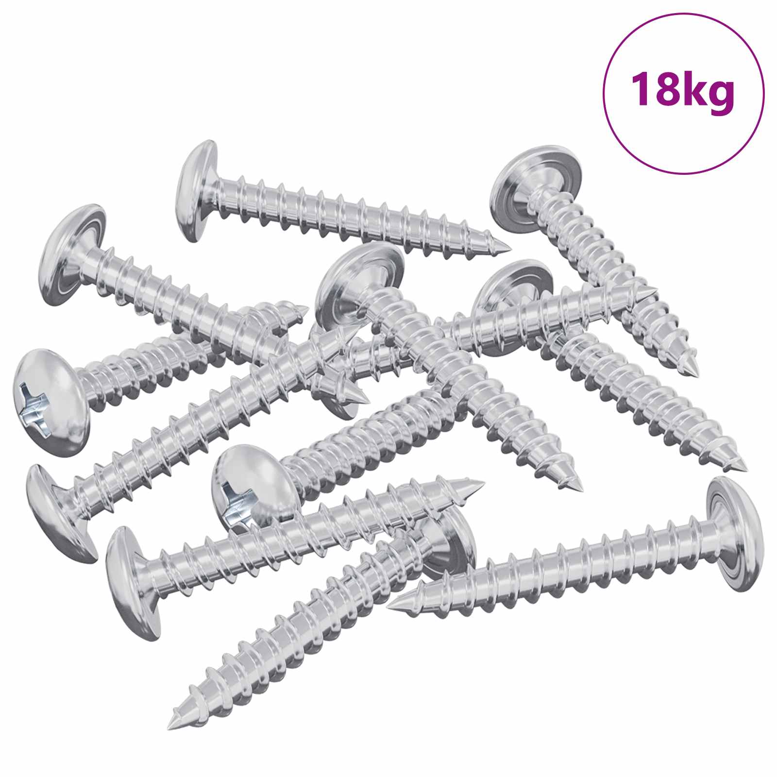 vidaxxl tornillos para madera 9231 uds acero plateado