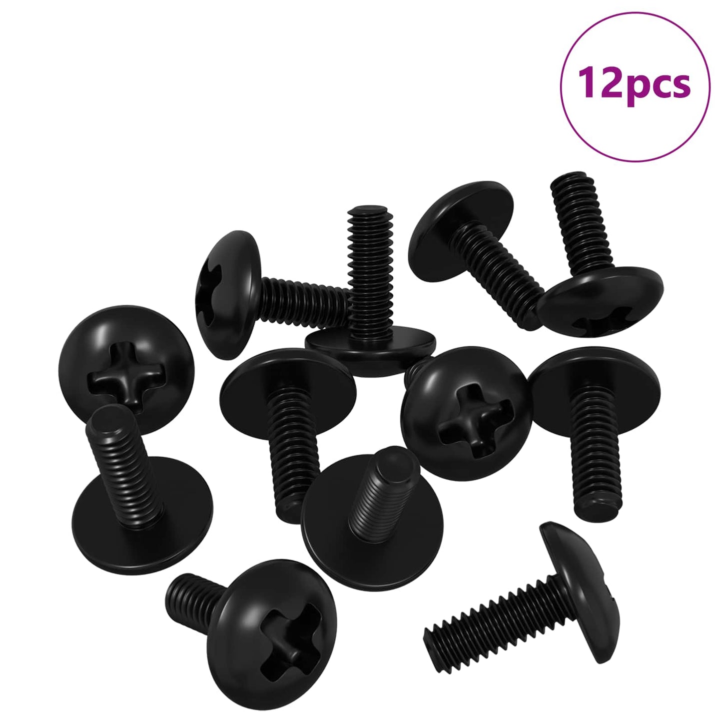Vidaxl sleeve schroeven 12 pcs zwart m4 x 10 mm ijzer