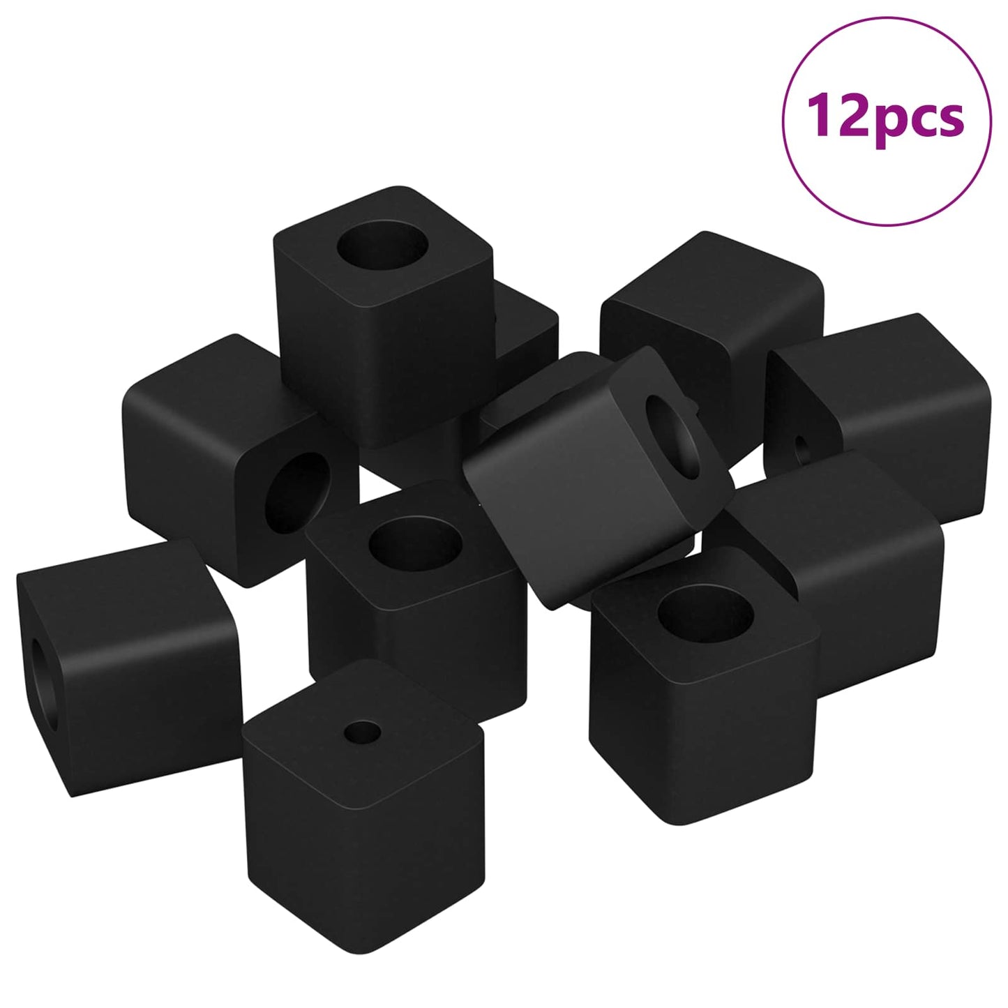 Vidaxl ladehouder 12 pcs zwart 15 x 15 x 15mm pp copolymeer
