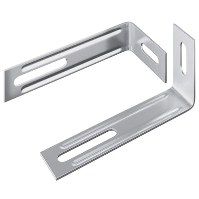 Vidaxl anti tip beugel effen 2 pcs zilver 74,5 x 15 x 32 mm ijzer