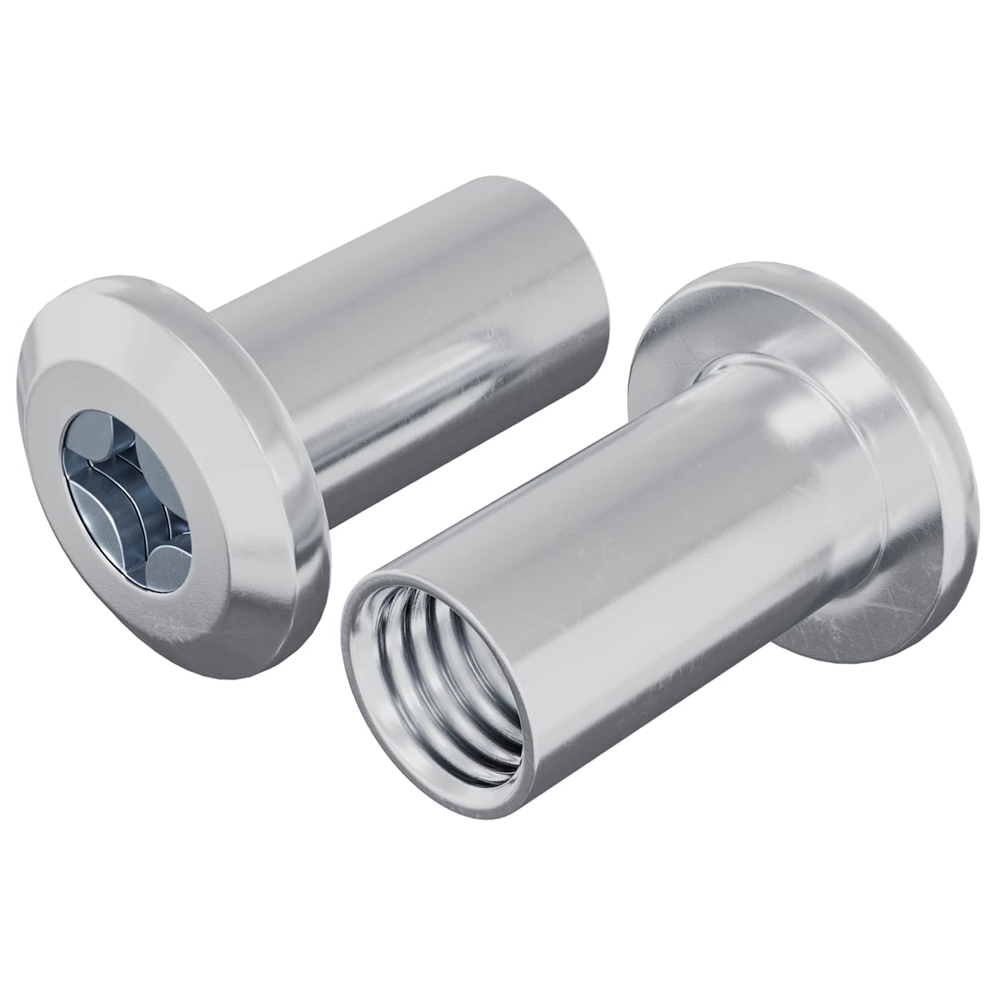 Vidaxl slotmoer 2 pcs nikkel m6 x 15 mm staal
