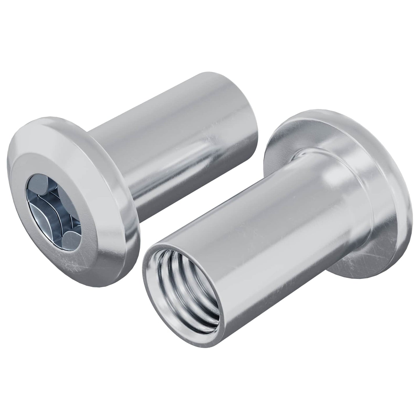 Vidaxl slotmoer 2 pcs nikkel m6 x 25 mm staal