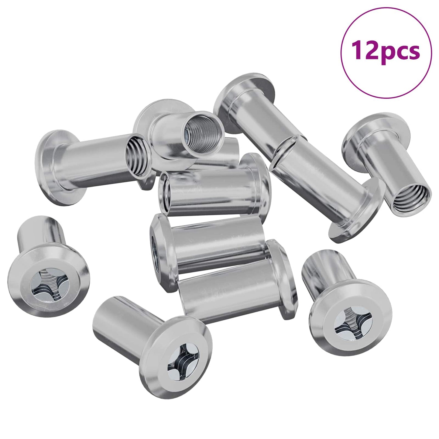 Vidaxl contratuerca 12 piezas níquel m6 x 25 mm acero