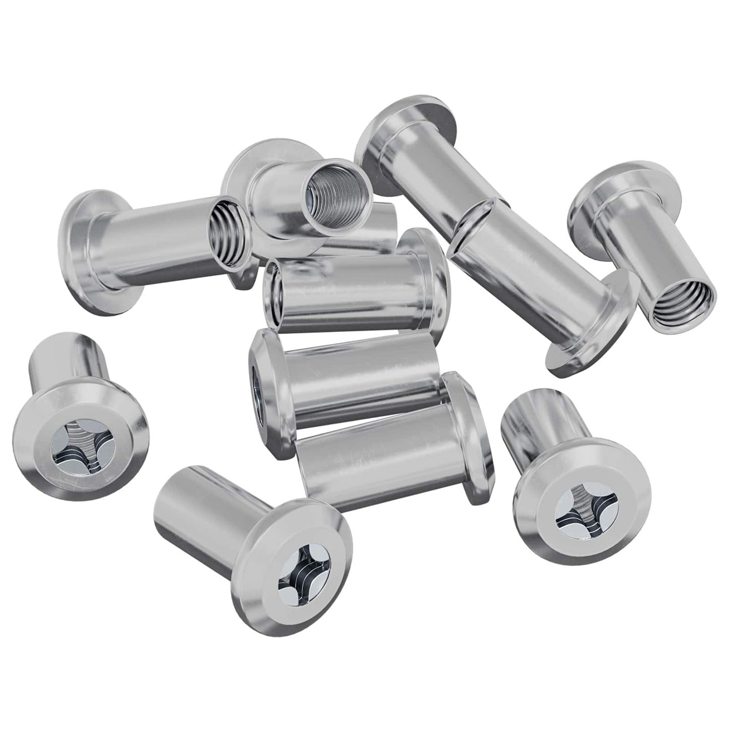 Vidaxl slotmoer 2857 pcs nikkel staal