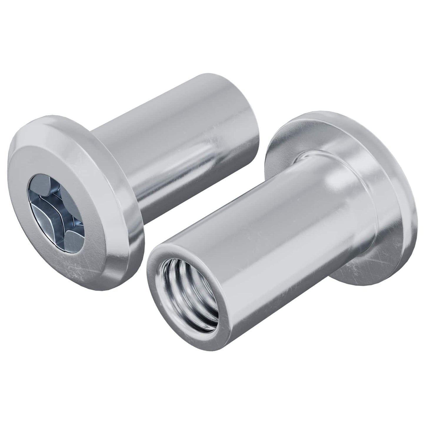 Vidaxl slotmoer 2 pcs zilver m6 x 15 mm staal