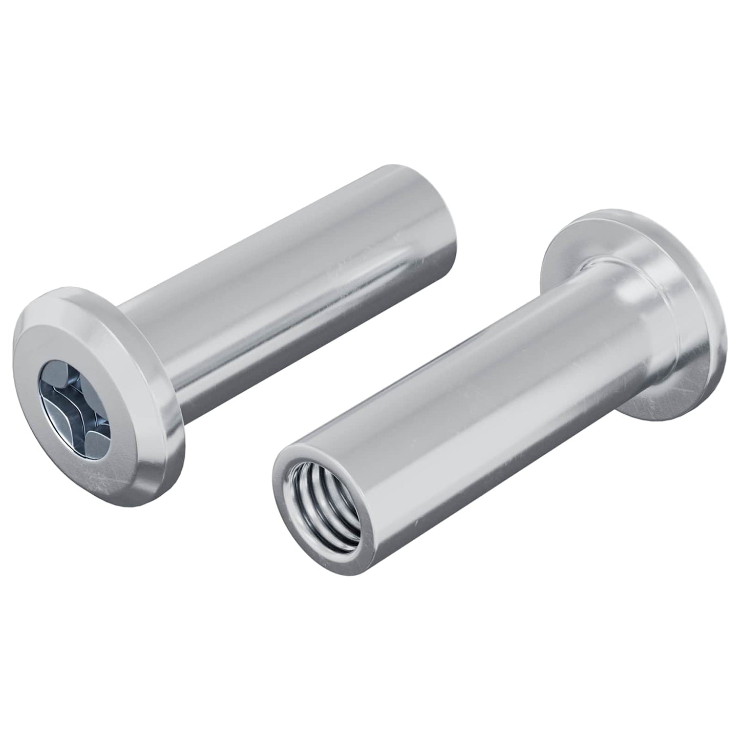 Vidaxl slotmoer 2 pcs zilver m6 x 15 mm staal