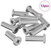 Dado di bloccaggio Vidaxl 12 pezzi argento m6 x 15 mm in acciaio