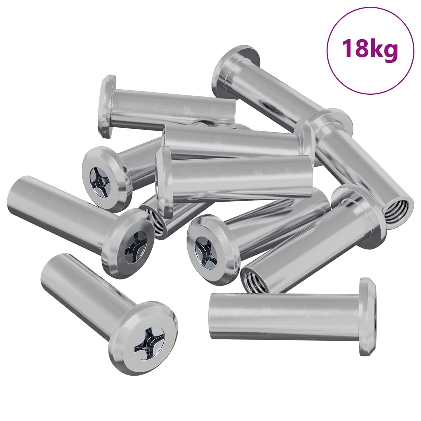 Vidaxl slotmoer 2857 pcs zilver staal