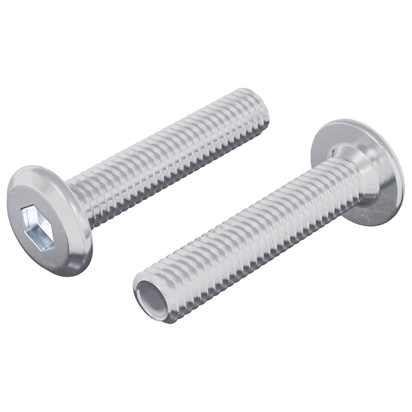 Vidaxl slotschroef effen 2 pcs zilver m6 x 30 mm staal