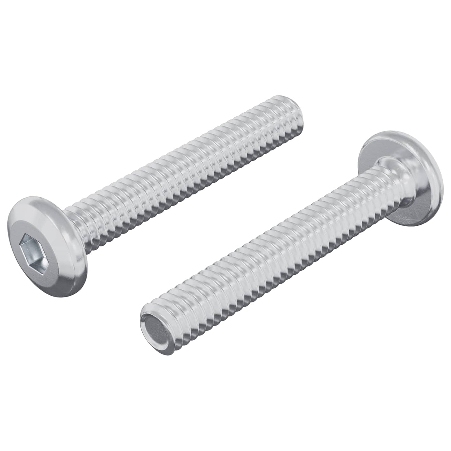 Vidaxl vite di bloccaggio liscia 2 pezzi argento m6 x 35 mm in acciaio