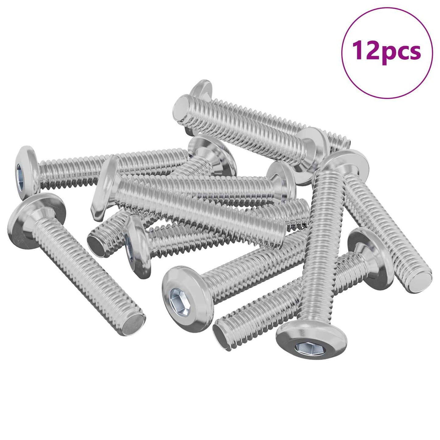 Vidaxl tornillo de bloqueo 12 piezas plata m6 x 35 mm acero