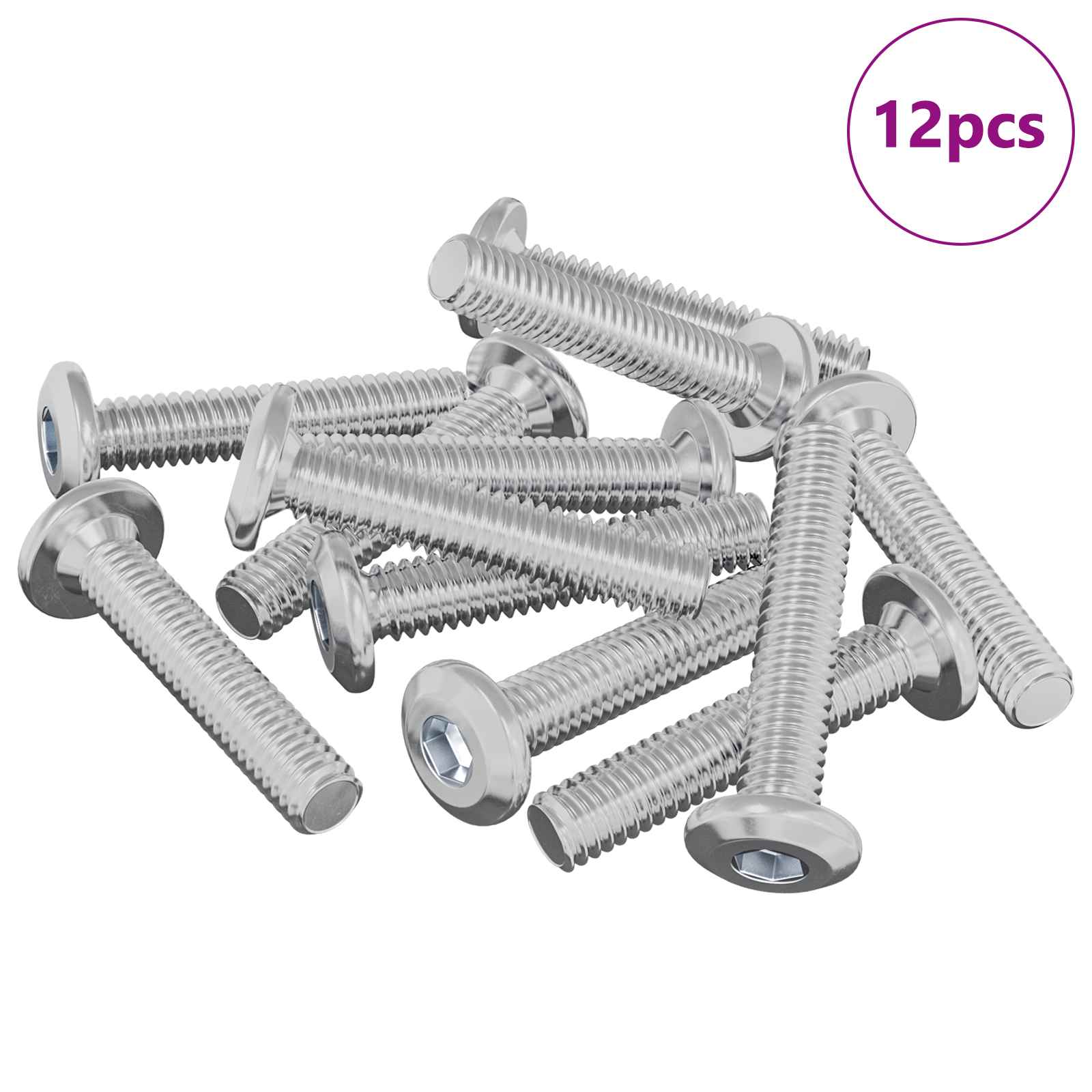 Vite di bloccaggio Vidaxl 12 pezzi argento m6 x 35 mm in acciaio