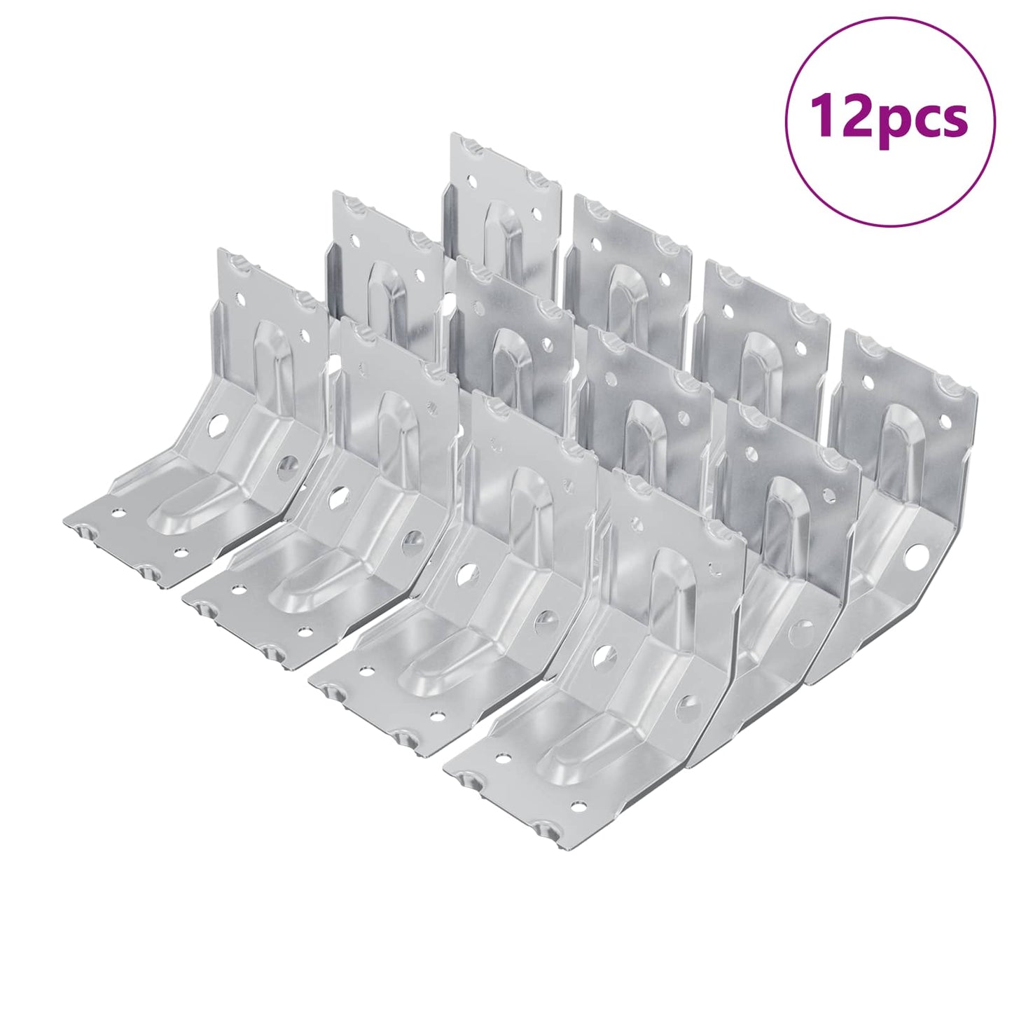 Vidaxl beugel 12 pcs verzinkt 106 x 55 x 1,5mm staal