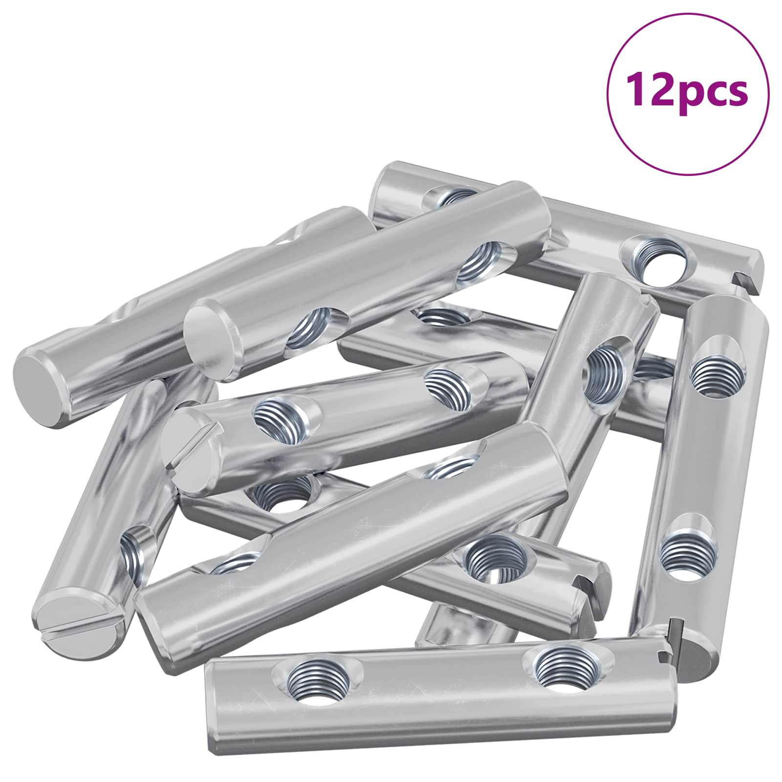 Tuerca vidaxl 12uds hierro galvanizado 60 x 12 mm