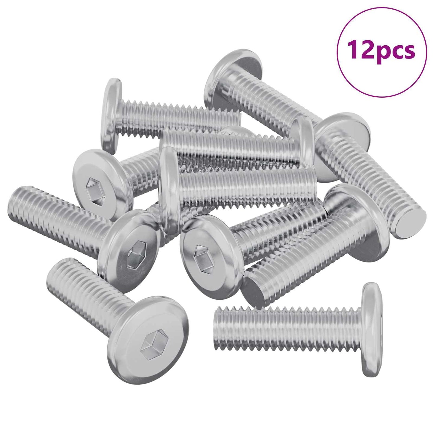 Vidaxl bout 12 pcs zilver 8 x 25 mm staal