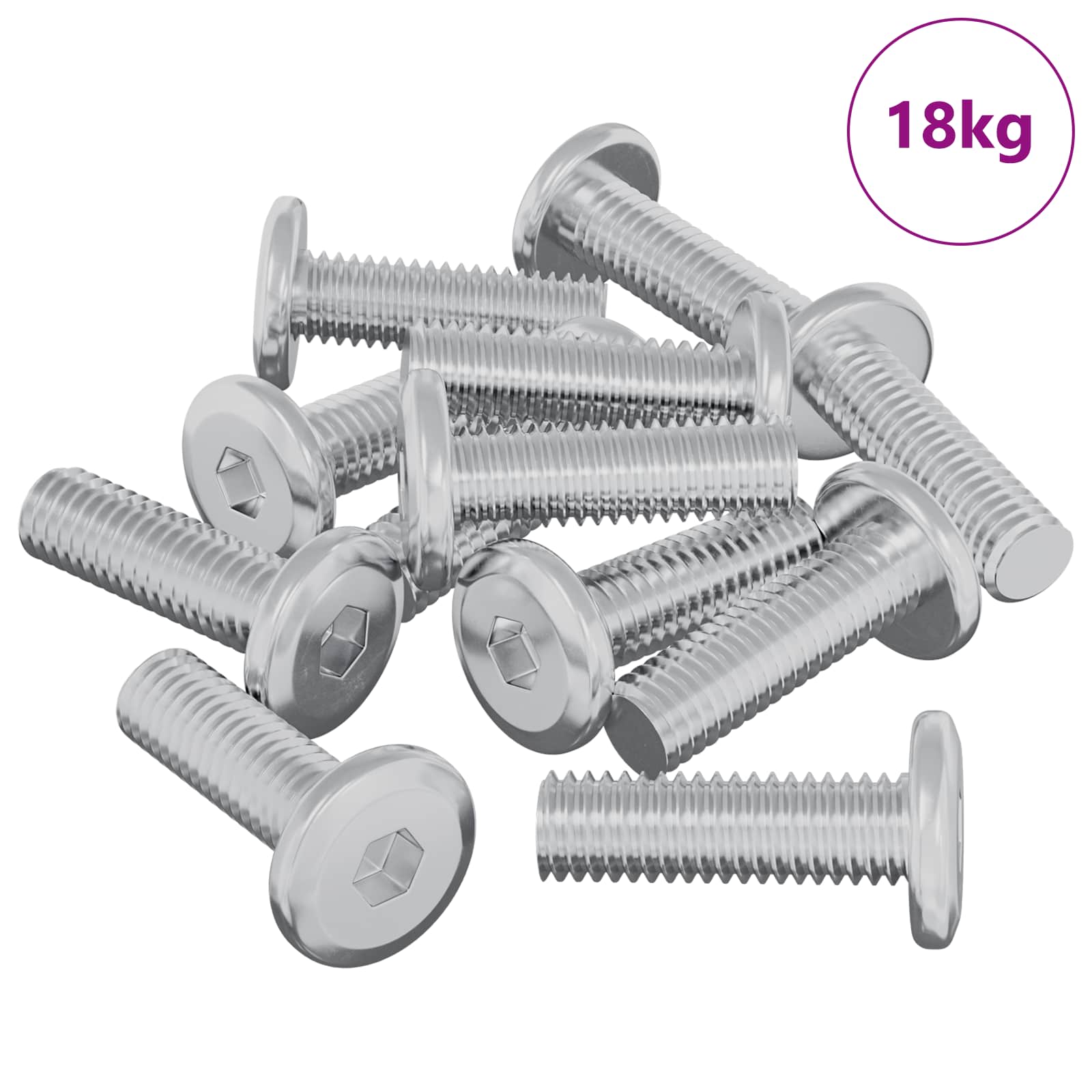 Bullone Vidaxl 1593 pz argento 8 x 25 mm acciaio