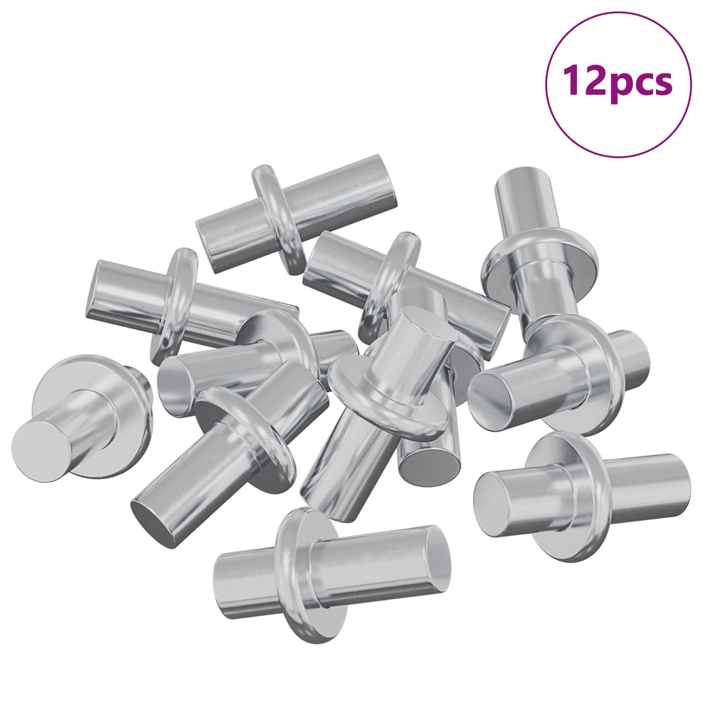 Vidaxl plankhaak 12 pcs zilver 8,6 x 8,6 x 14,6 mm staal