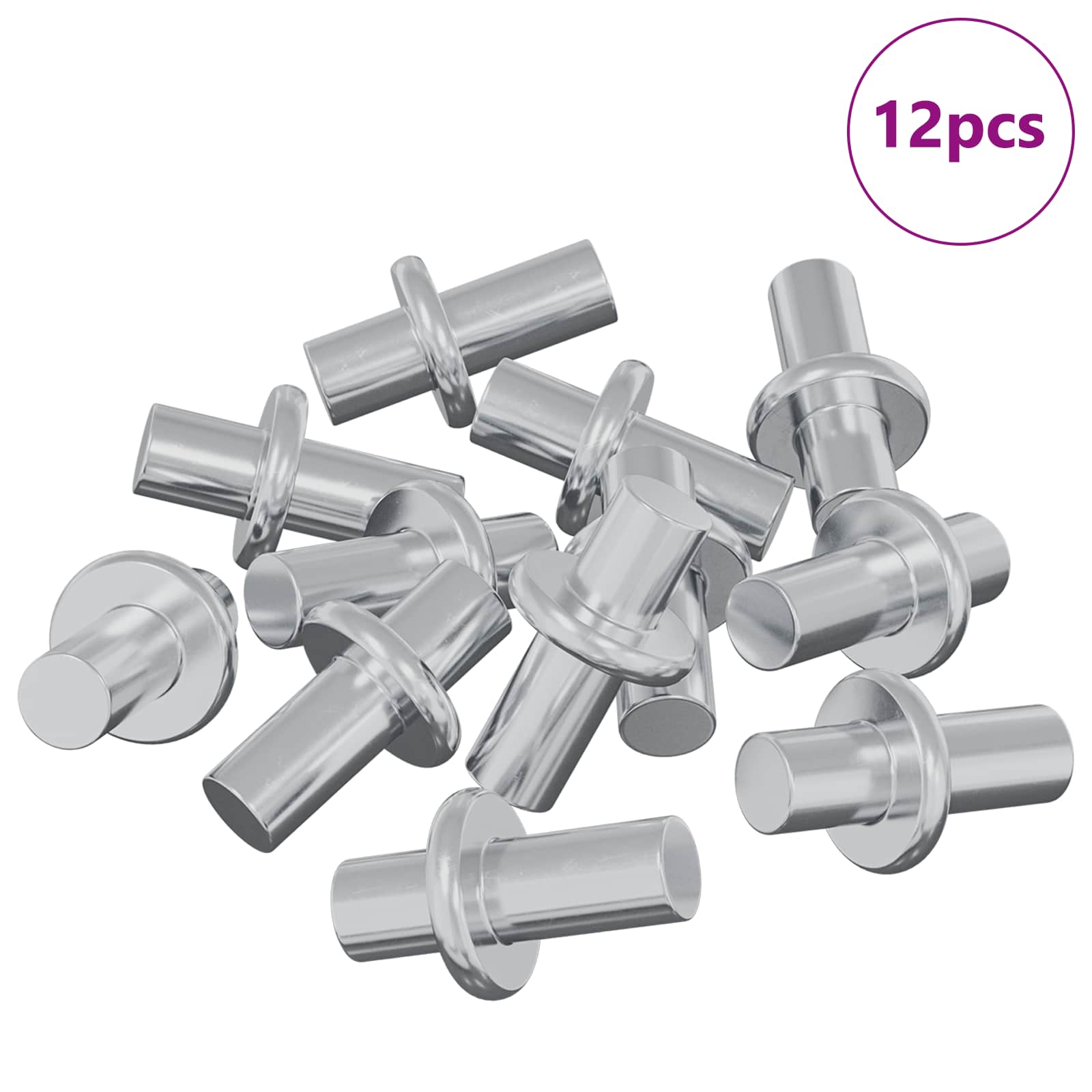 Gancio per mensola Vidaxxl 12 pezzi argento 8,6 x 8,6 x 14,6 mm acciaio