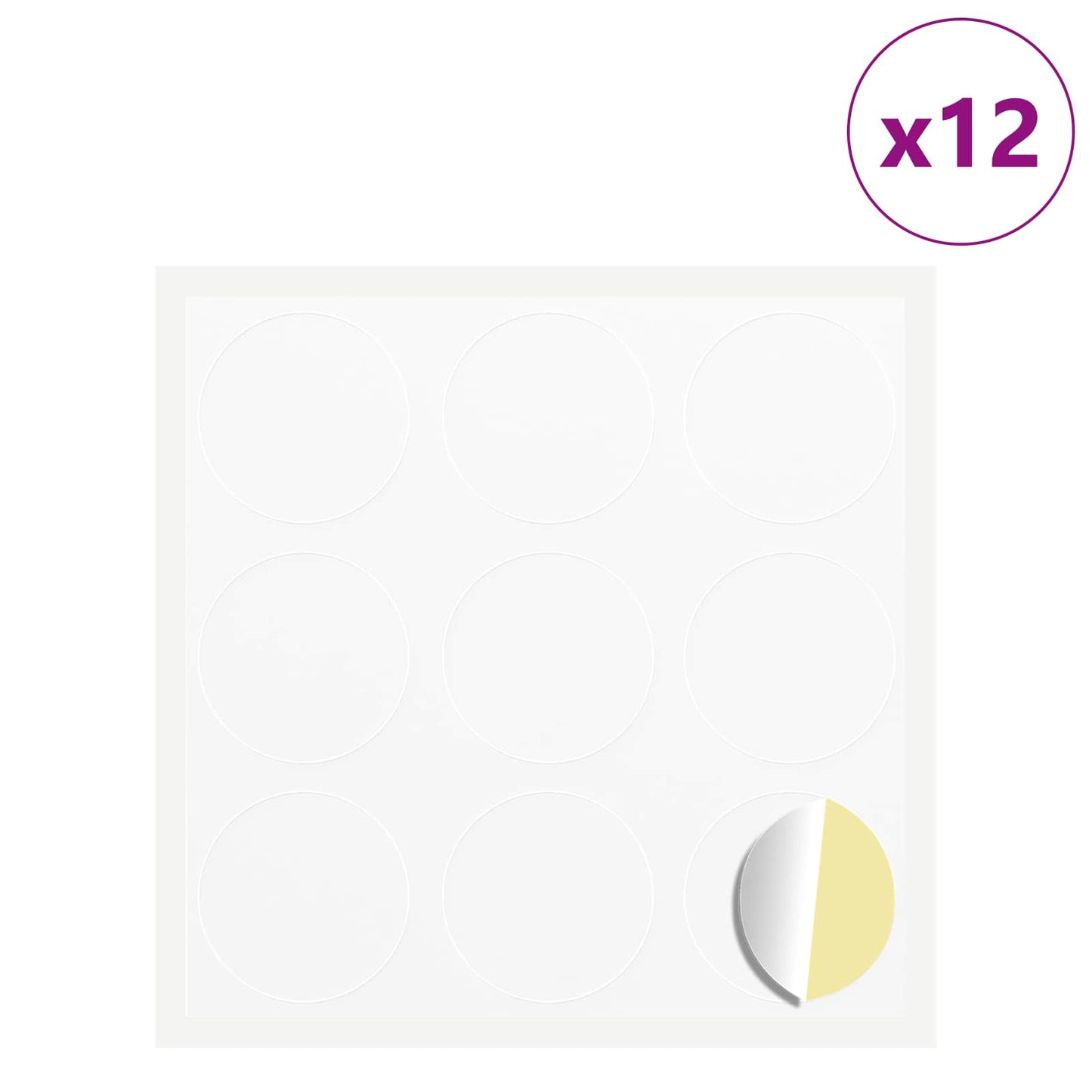 Vidaxl sticker 12 pcs wit ø 20 x 0,5 mm papier