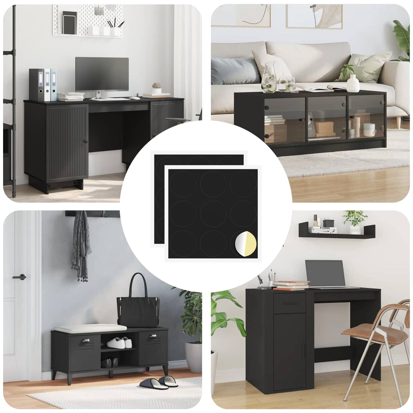 Coprivite autoadesivo Vidaxx 2 pezzi nero ø 20 x 0,5 mm