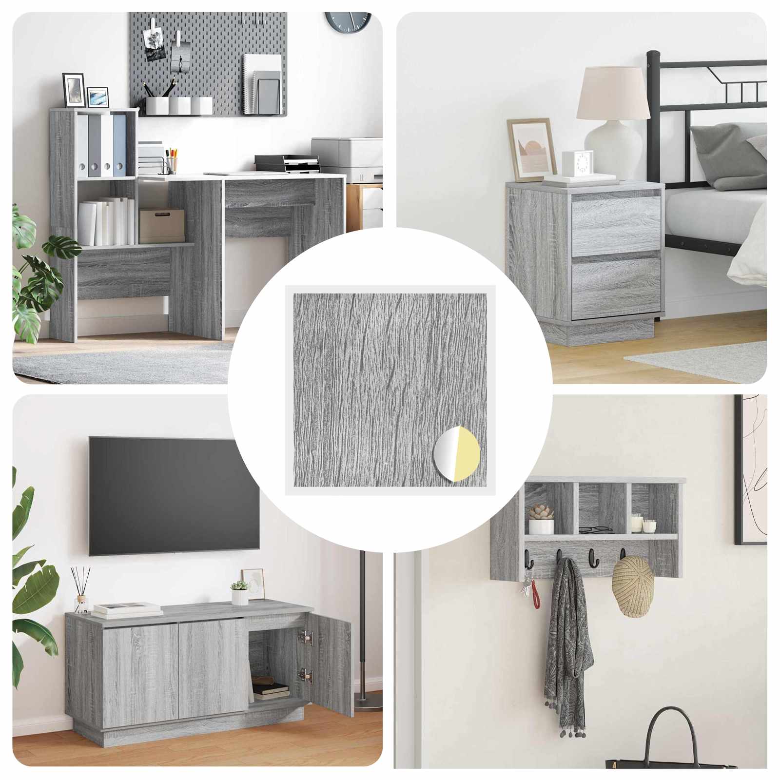 Vidaxx coprivite autoadesivo 12 pz grigio sonoma ø 20 x 0,5 mm