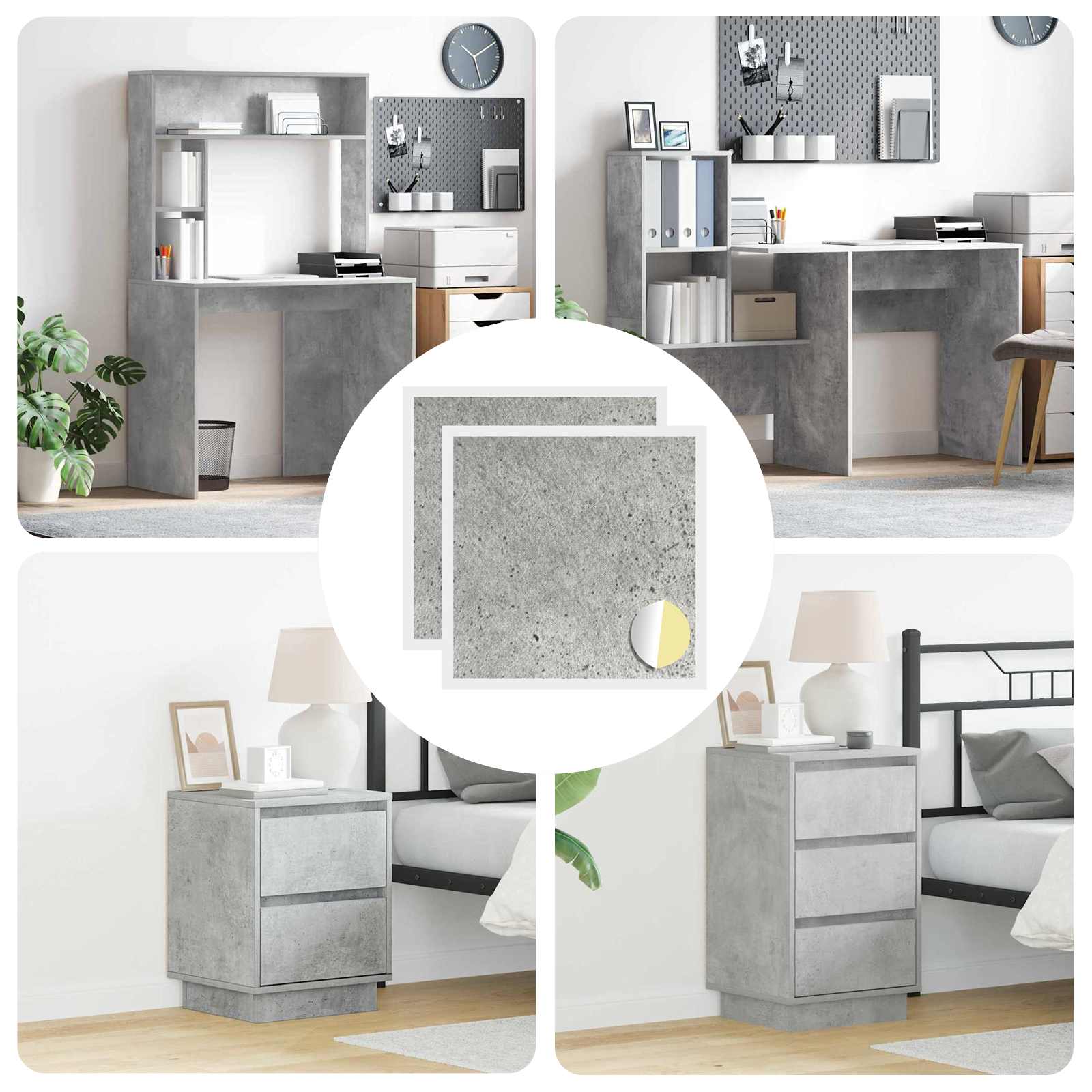 Coprivite autoadesivo Vidaxx 2 pezzi grigio cemento ø 20 x 0,5 mm