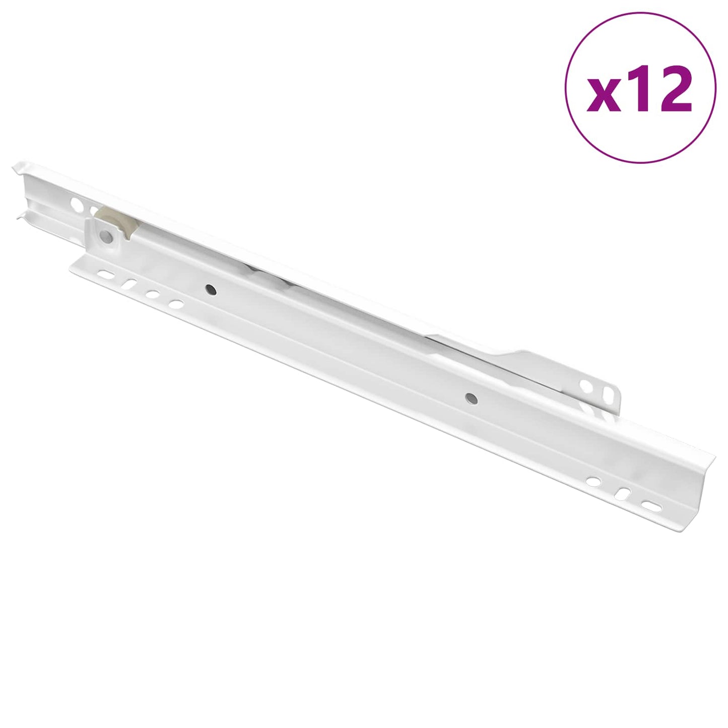 Vidaxl ladegeleider 12 pcs wit 250 mm staal