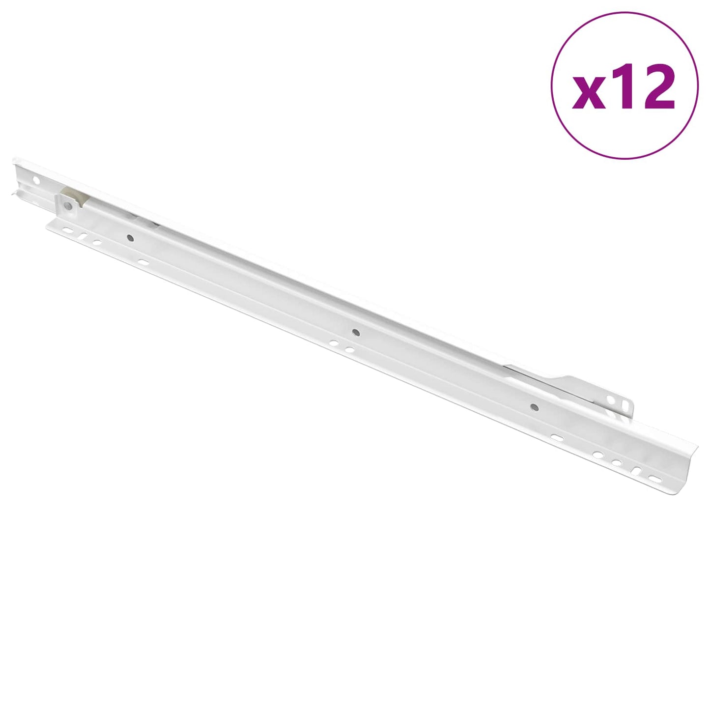 Guida per cassetti Vidaxx 12 pezzi bianco 400 mm in acciaio