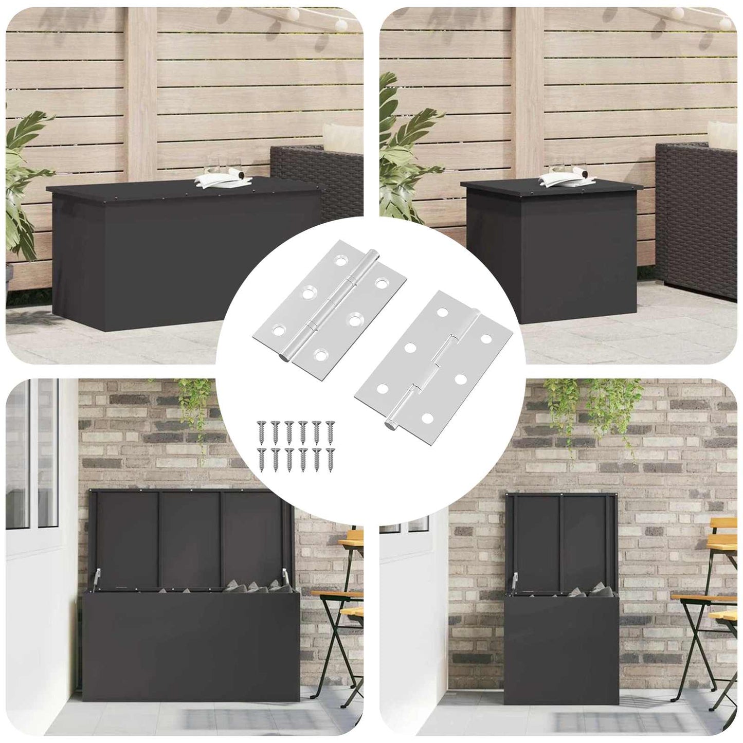 Vidaxl scharnier effen 2 pcs zilver 58 x 35 x 1 mm staal