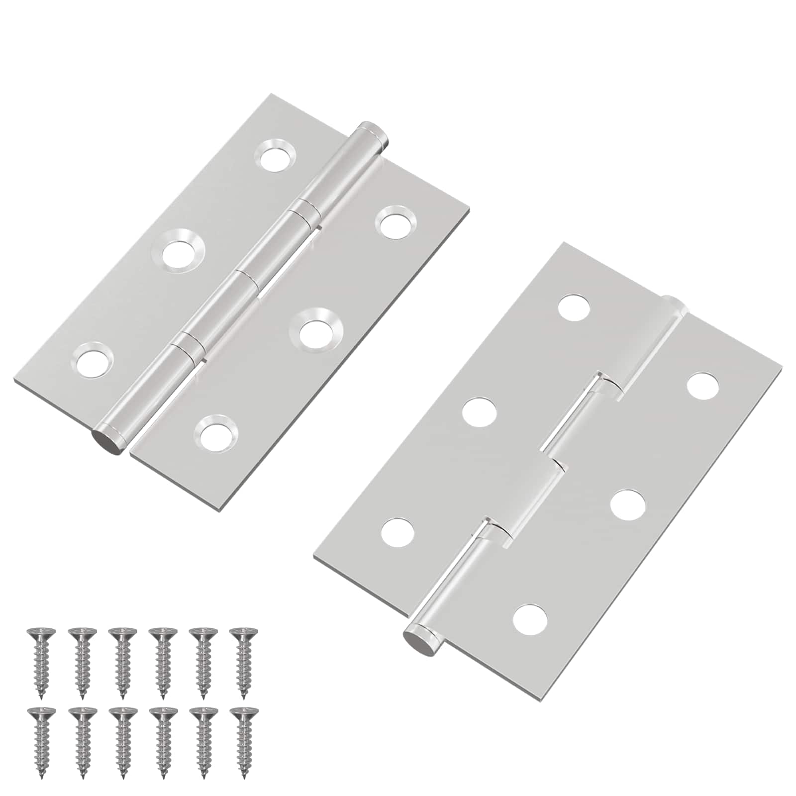 Vidaxl scharnier effen 2 pcs zilver 58 x 35 x 1 mm staal