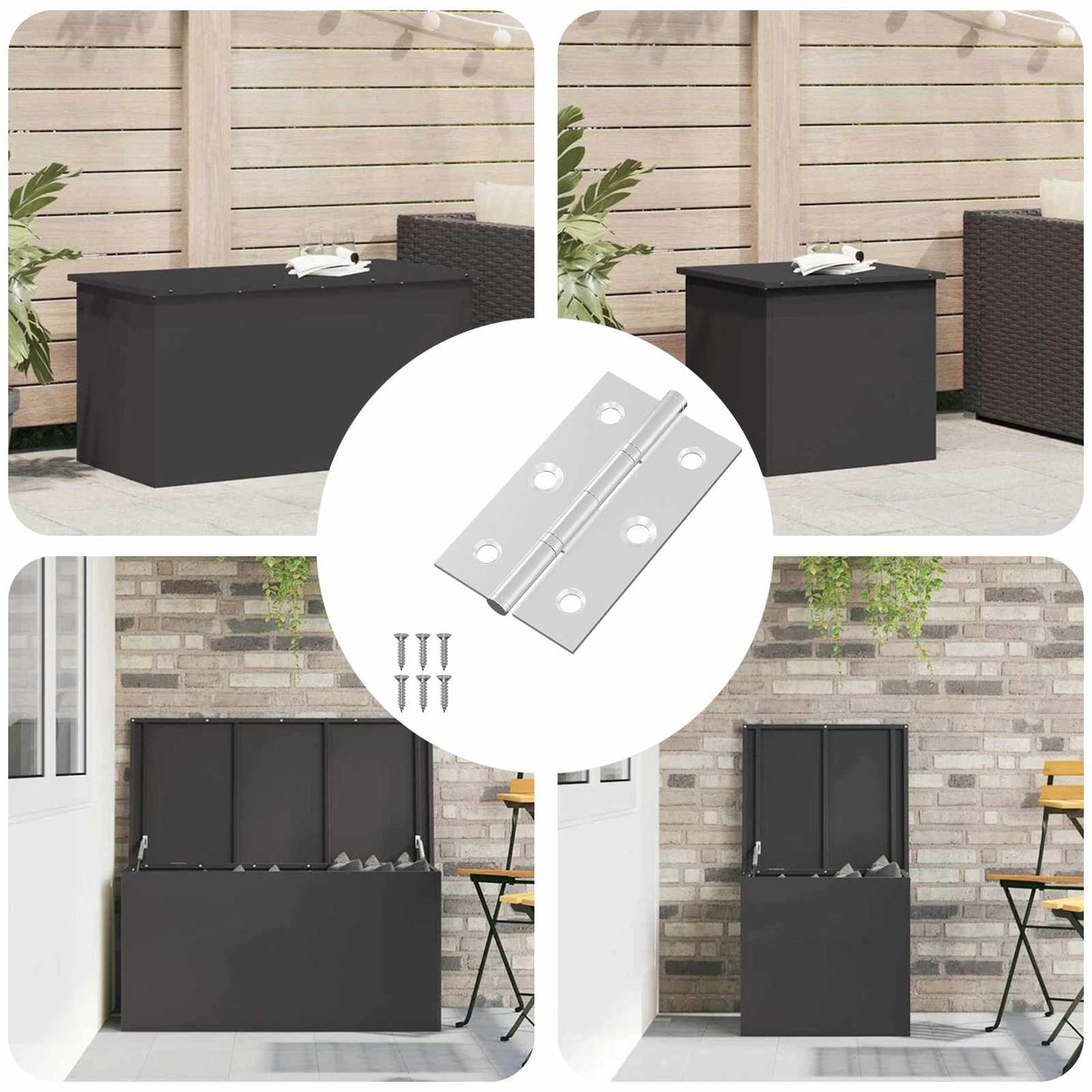 Vidaxl scharnier effen 12 pcs zilver 58 x 35 x 1 mm staal