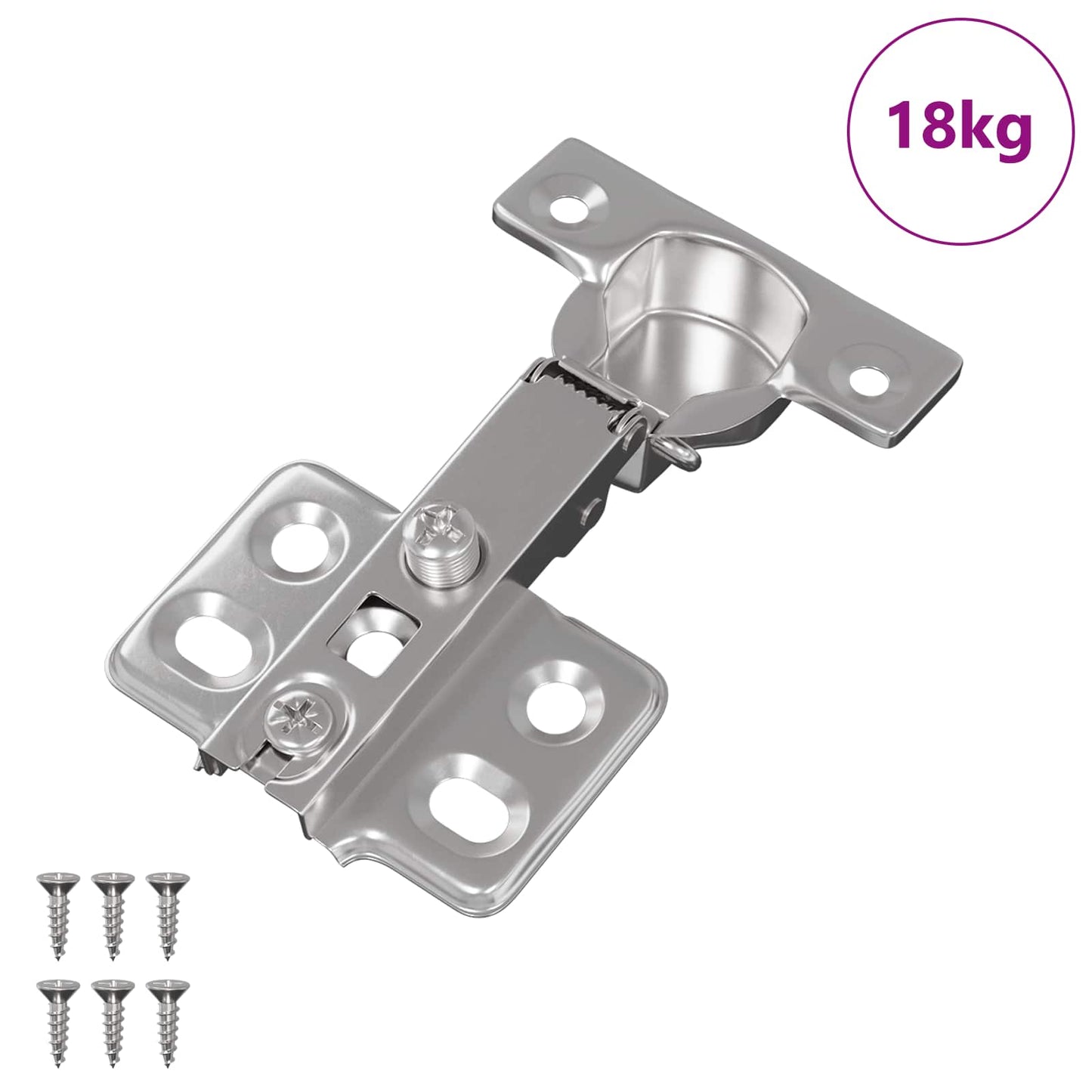 Vidaxl scharnier 257 pcs nikkel 85 x 52,5 x 9,5 mm ijzer