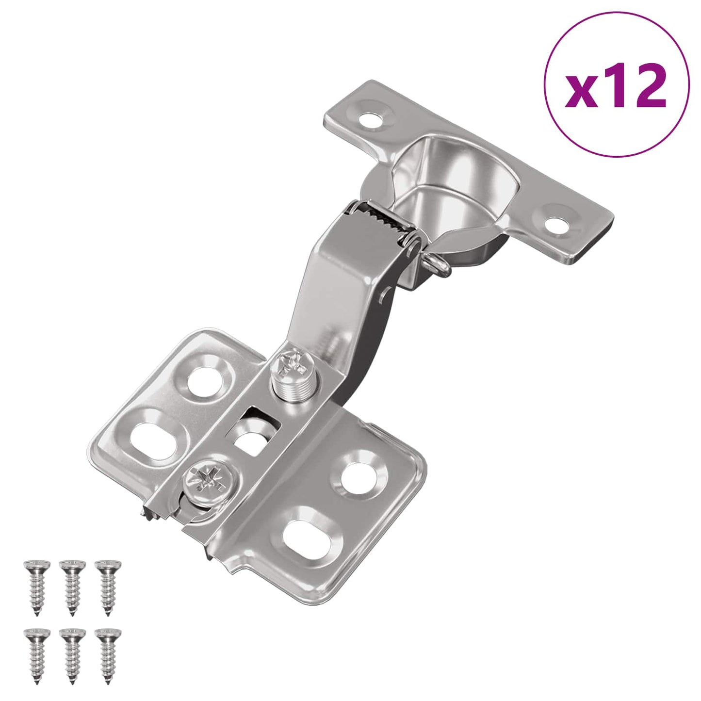 Vidaxl scharnier 12 pcs nikkel 85 x 52,5 x 9,5 mm ijzer