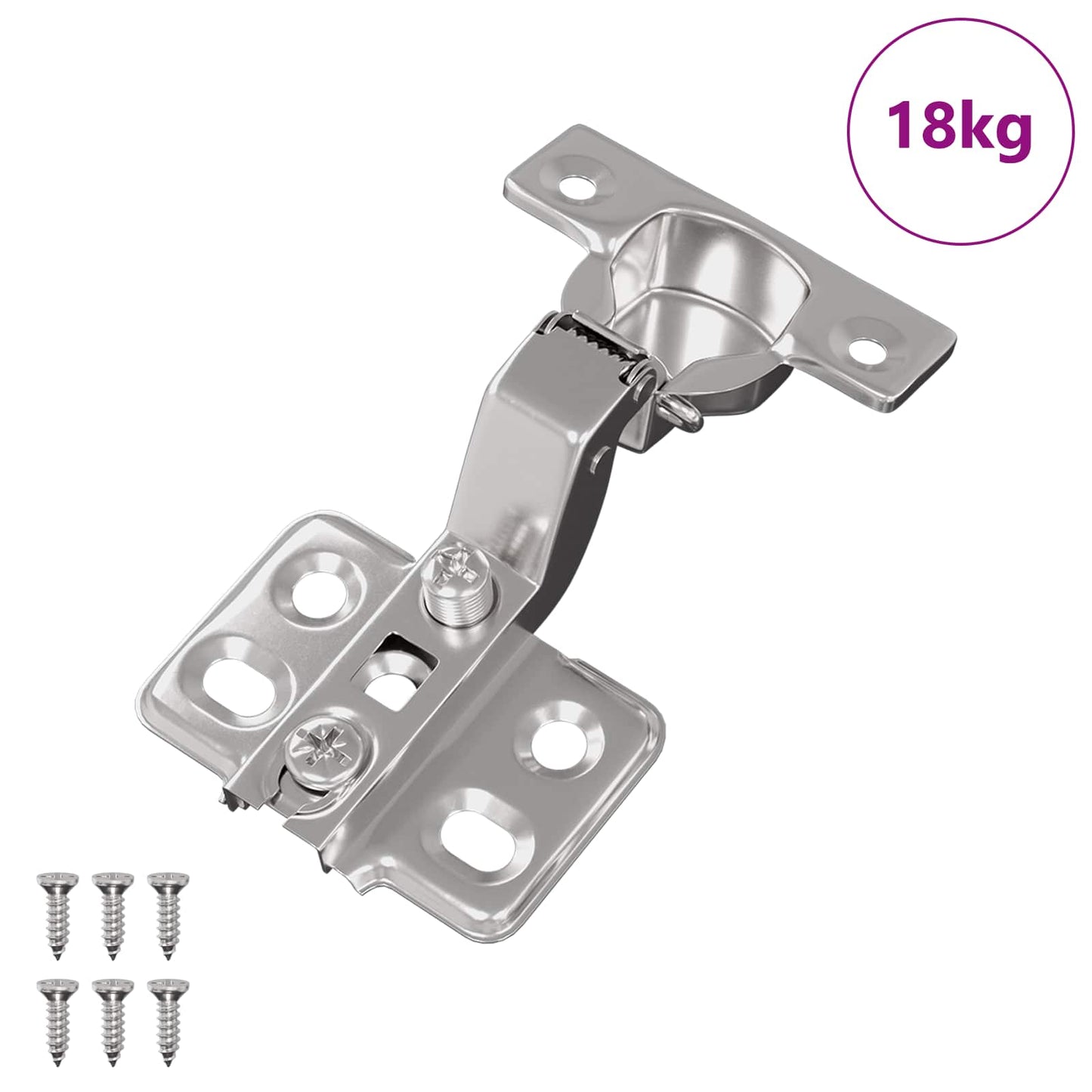 Vidaxl scharnier 254 pcs nikkel 85 x 52,5 x 9,5 mm ijzer