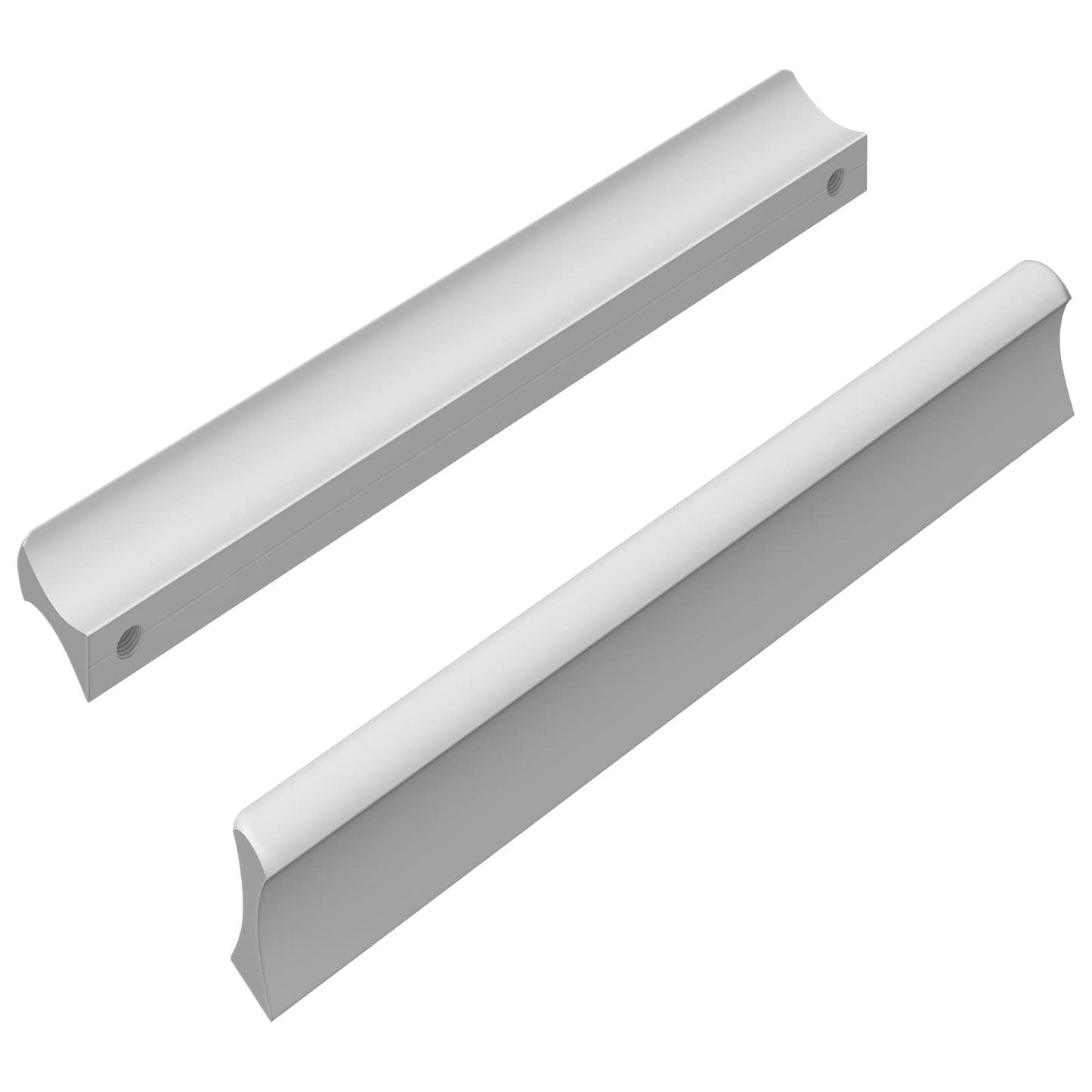 Vidaxl maniglia liscia 2 pz argento 105,7 x 7,4 x 15,5 mm alluminio