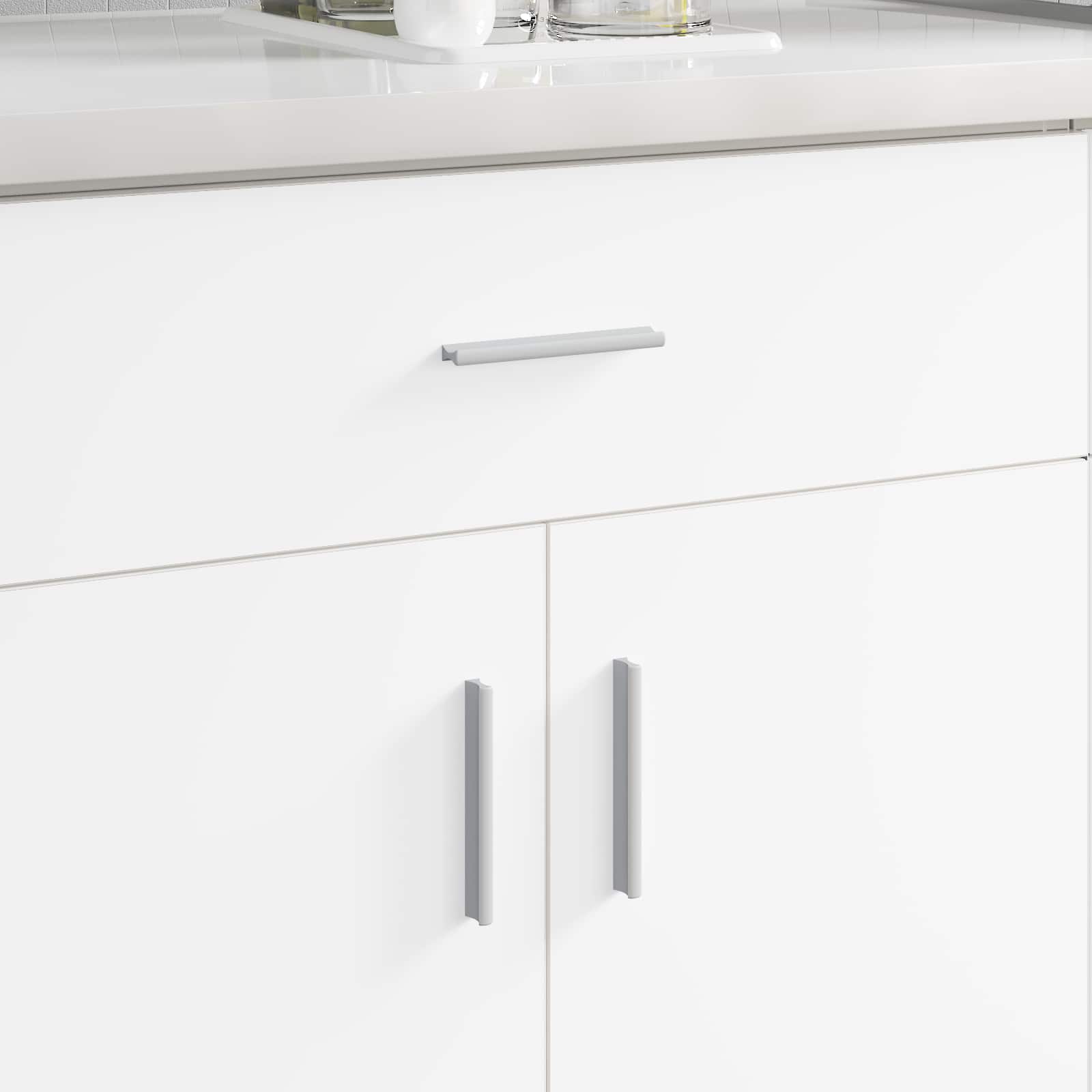 Vidaxl maniglia liscia 12 pz argento 105,7 x 7,4 x 15,5 mm alluminio