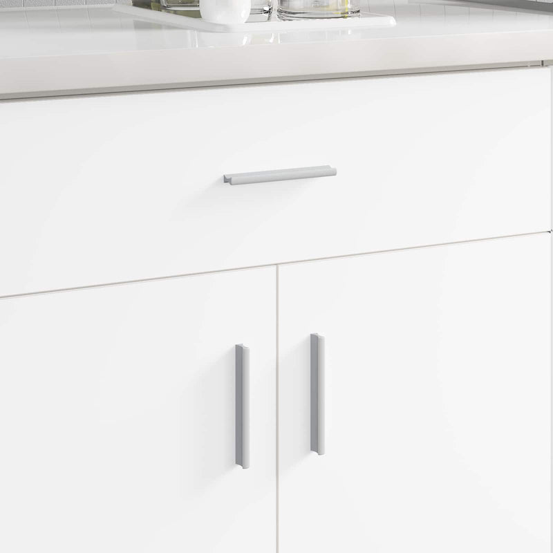 Vidaxl maniglia liscia 12 pz argento 105,7 x 7,4 x 15,5 mm alluminio