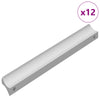 Vidaxl maniglia liscia 12 pz argento 105,7 x 7,4 x 15,5 mm alluminio